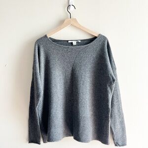 Diane Von Furstenberg Gray Boat-neck Wool Cashmere Blend Sweater Sz Medium